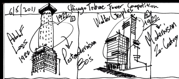 Jeff Carter interpretation of Walter Gropius Chicago Tribune Tower The Mission, Chicago, labrouge